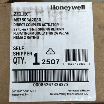 HONEY WELL Direct Coupled Actuator 3 Nm Spring Return  24 VAC MS7503A2030