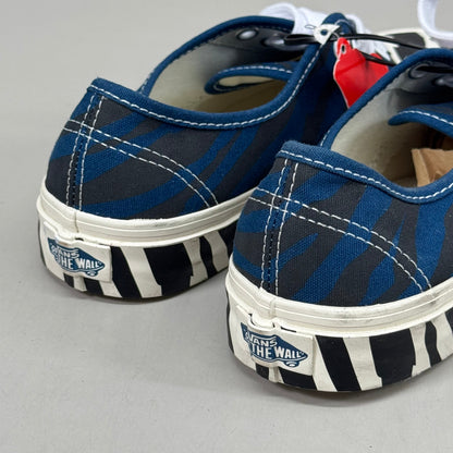 VANS Animal Classic Zebra Slip-On Sneakers Women's Sz 5.5 Men's 4.0 Blue/Black