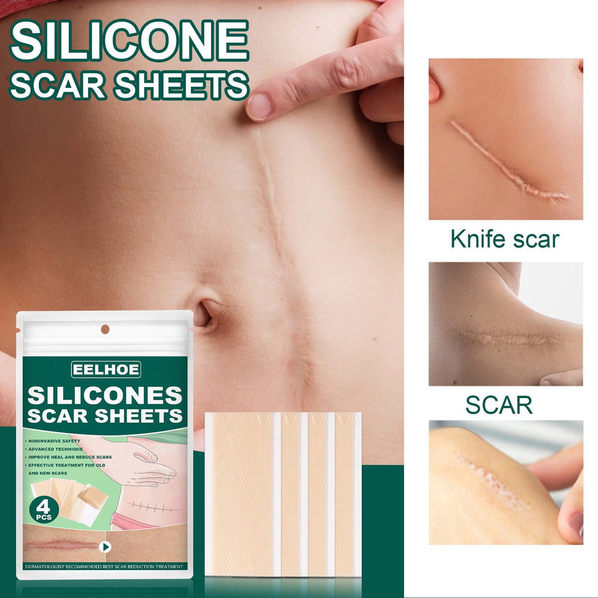Silicone Gel Repair Patch, Fade Marks Transparent Care Skin Repair Patch