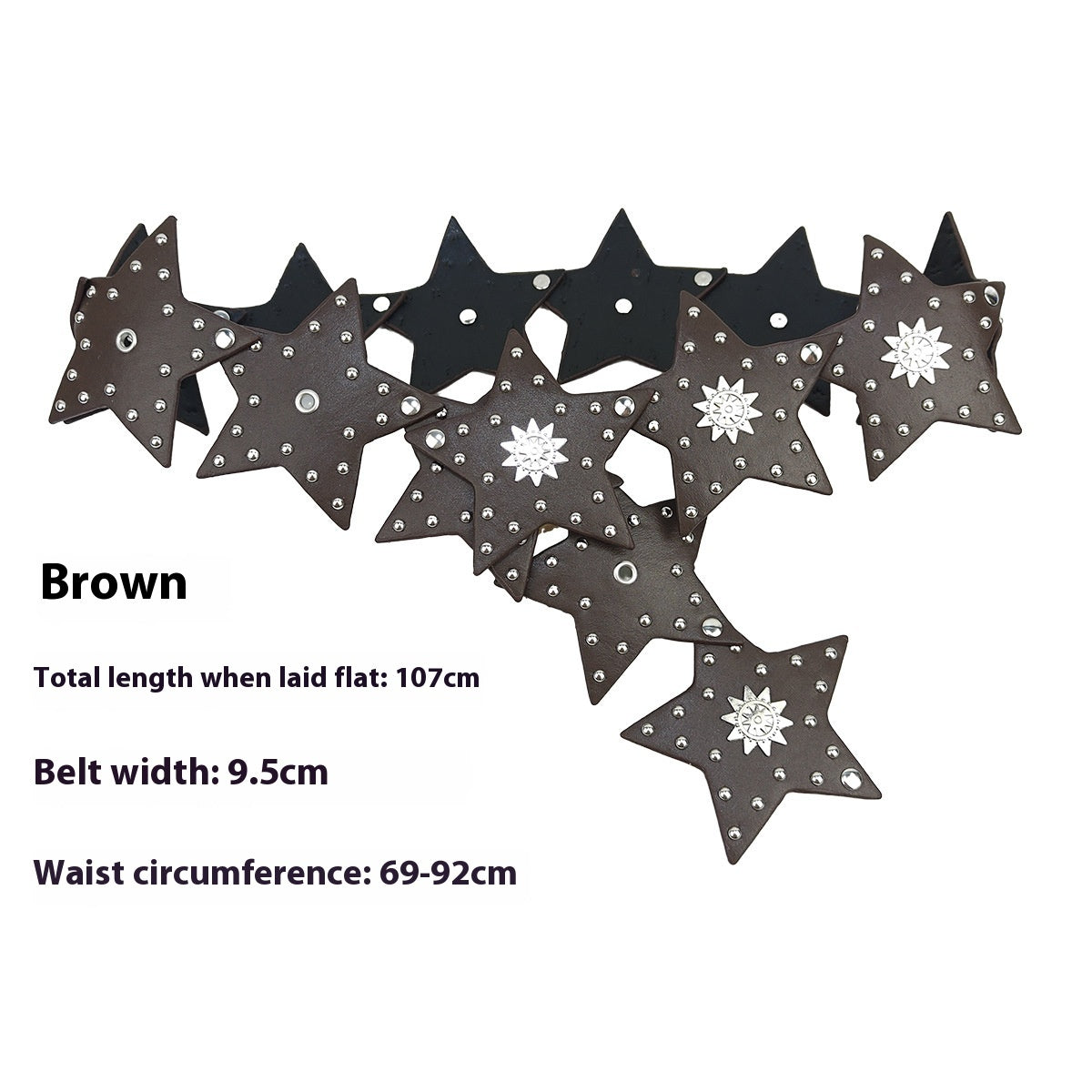 Exaggerated Waist Seal Five-pointed Star Patchwork Retro Street Women