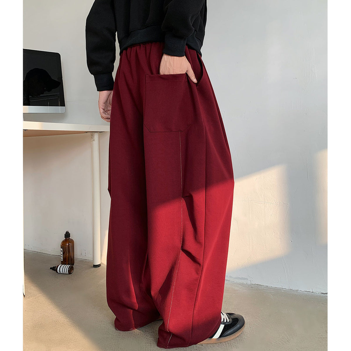 Plus Size Fleece-lined Heavy Loose Track Pants