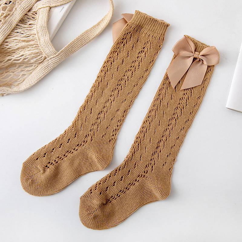 Hollow Loop Mesh Calf Socks For Children