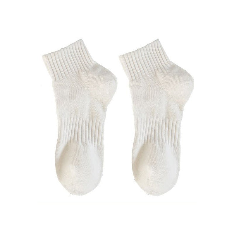 Womens Mid-calf Socks Solid-color Athletic Socks