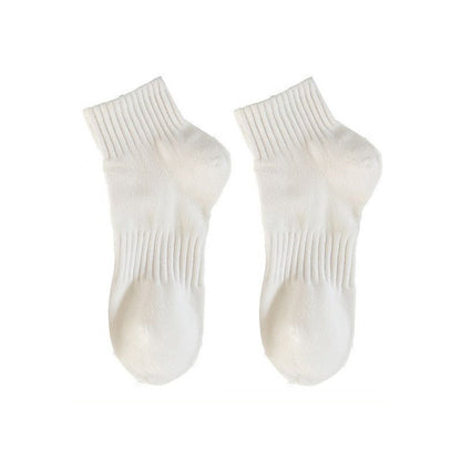 Womens Mid-calf Socks Solid-color Athletic Socks