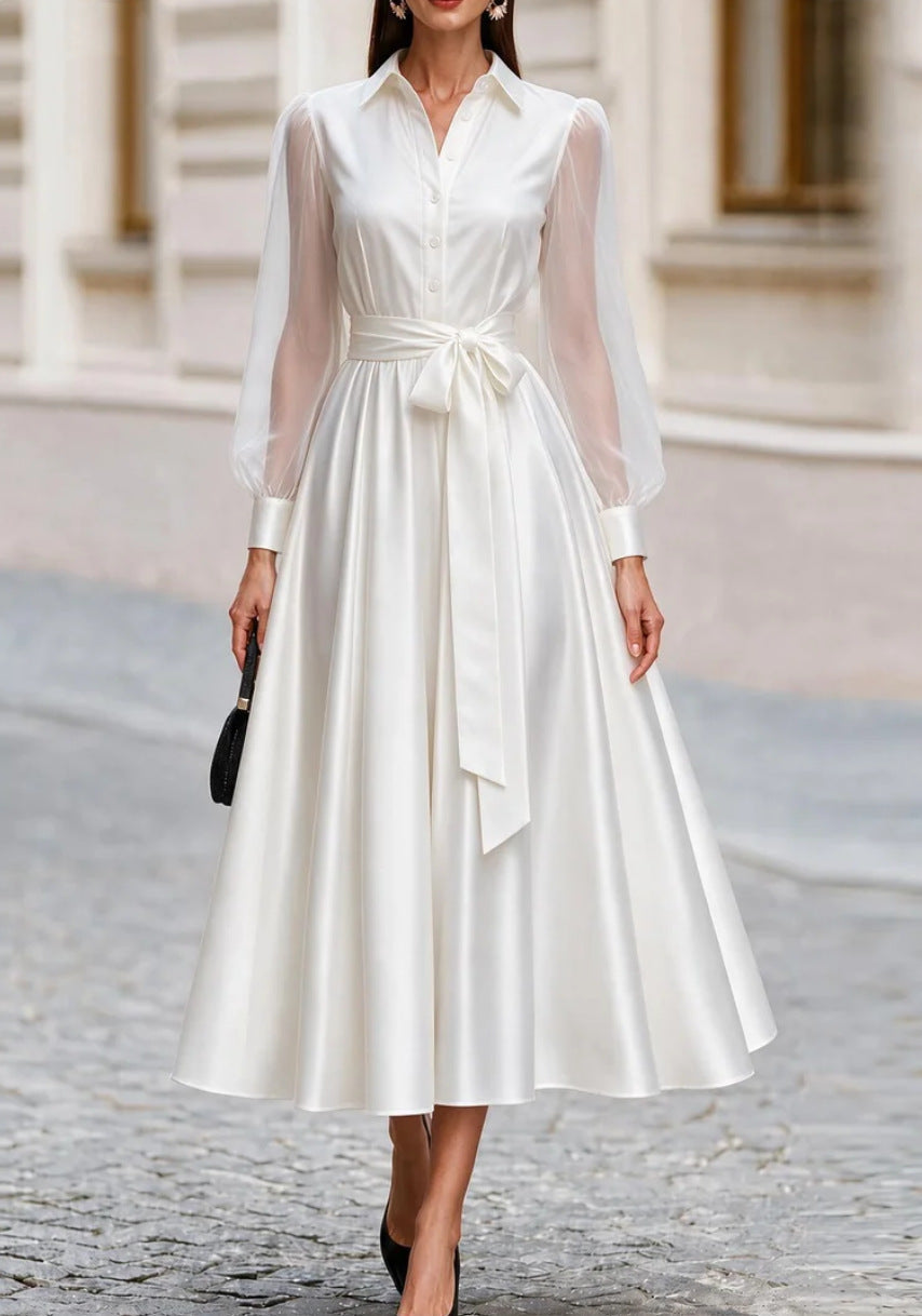 Mesh Long Sleeve Dress Women
