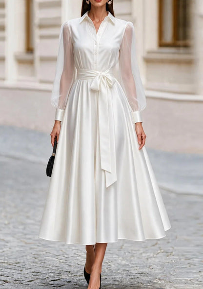Mesh Long Sleeve Dress Women