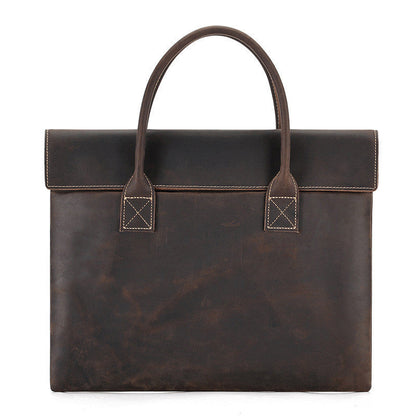 Crazy Horse Leather Men's Handbag