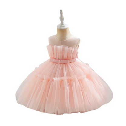 Children's Fashion Sleeveless Mesh Dress