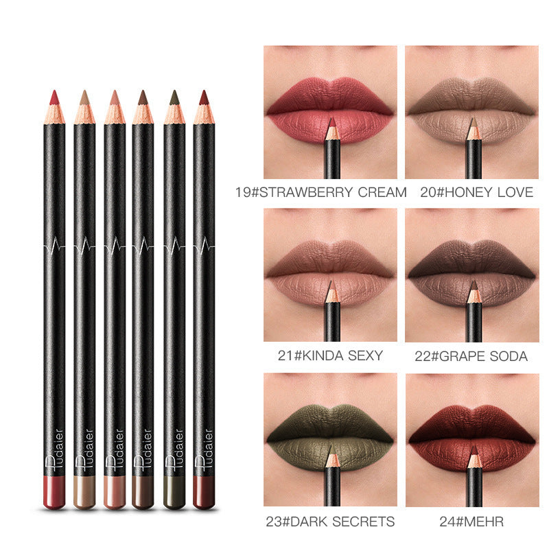 Waterproof Nude Lip Liner 36 Colors, Non-smudge