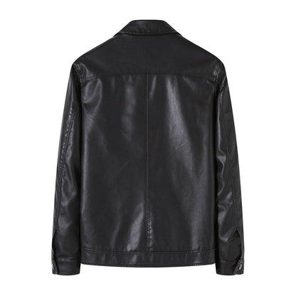 Mens' Stand-up Collar PU Leather Biker Jacket