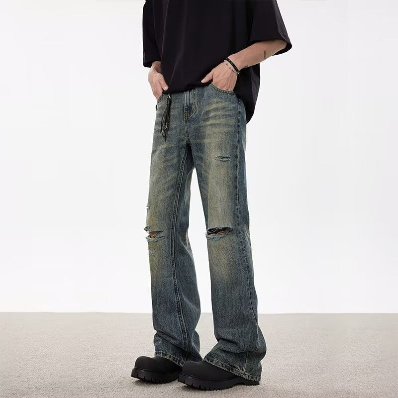 Mens Jeans Stylish Comfortable And Loose-fitting With A Straight Leg