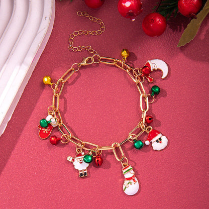 Christmas Bracelet, Santa, Snowflake, Pearl