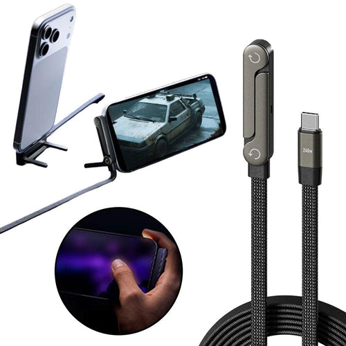 Fast Charging Foldable Bracket Data Cable 2-in-1 Data Wire Foldable Phone Tablet Stand Type-C To Type-C USB-A To Type-C