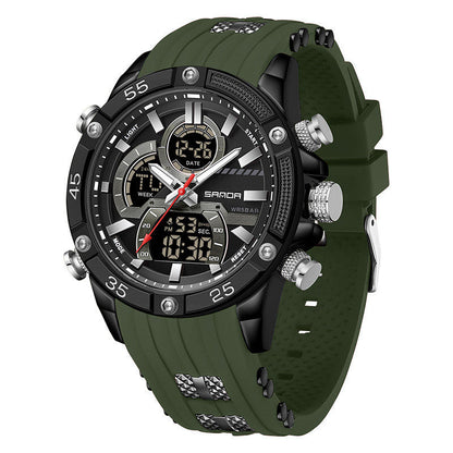 Multifunctional Mens Electronic Watch Waterproof, Luminous, With Alarm