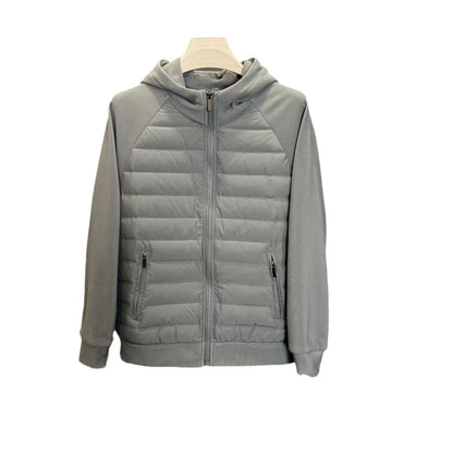Men's Hooded Down Jacket Coat Patchwork Casual Minimalist And Ultra-Lightweight Style