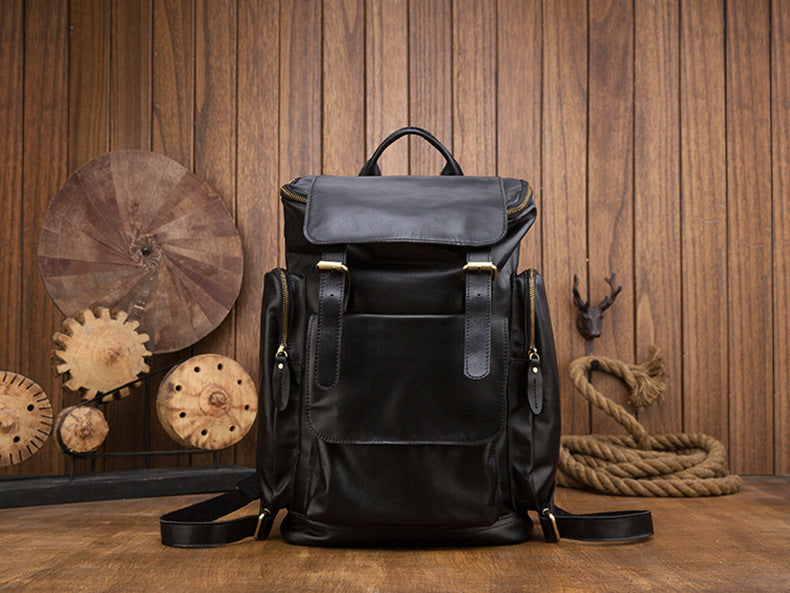 British Style Leather Men's Backpack