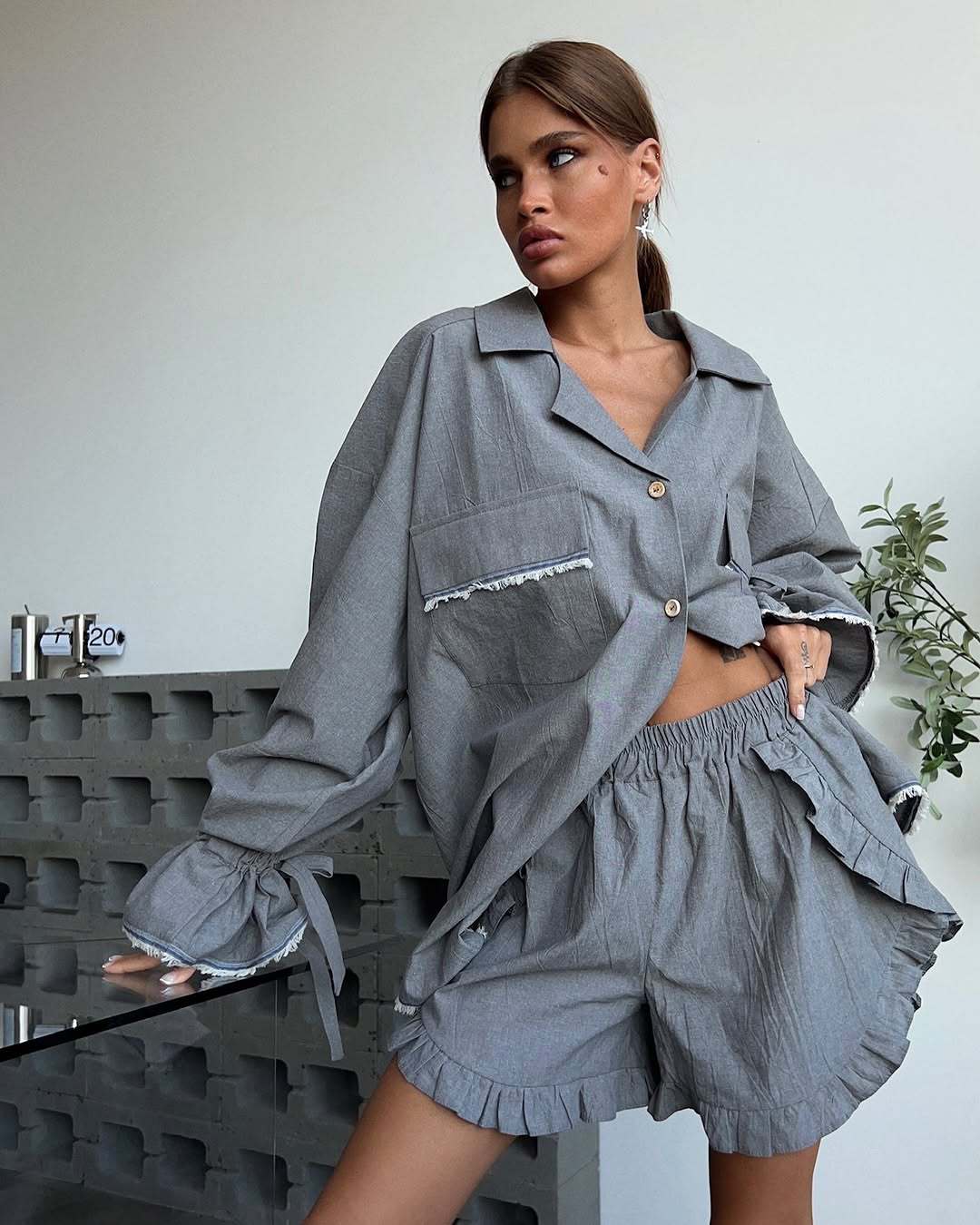 Shirt And Shorts Casual Loungewear Set