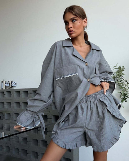 Shirt And Shorts Casual Loungewear Set