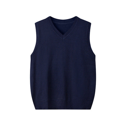 Fashionable V-neck Pullover Knit Vest For Early Spring