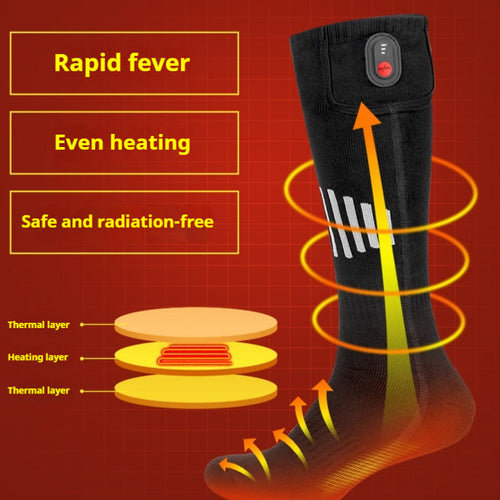 Electric Heating Pure Cotton Skiing Warm-keeping Socks