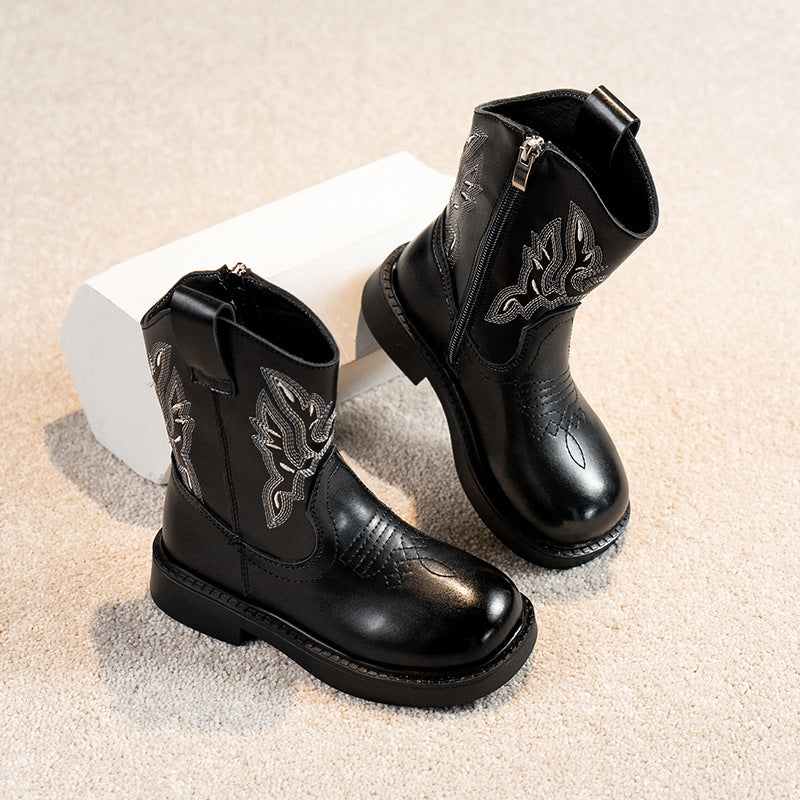 Girls' Embroidered Martin Boots