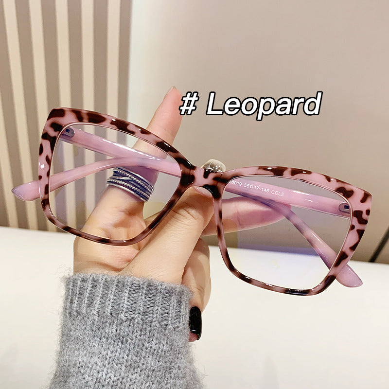 Anti-blue Light European And American Square Plain Glasses Vintage Bag Flower Simple