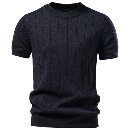 Crew-neck Business Mens Short-sleeve Sweater
