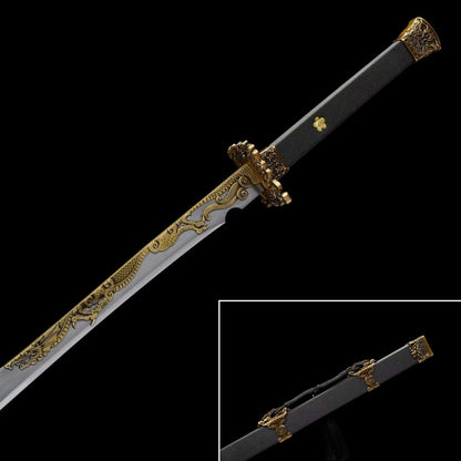 Tang Heng Dao & Xiu Chun Dao Integrated Manganese Steel Swords, Unsharpened For Decoration Not For Actual Combat
