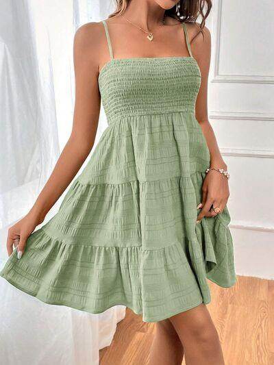 Tiered Smocked Square Neck Cami Dress for Casual Style