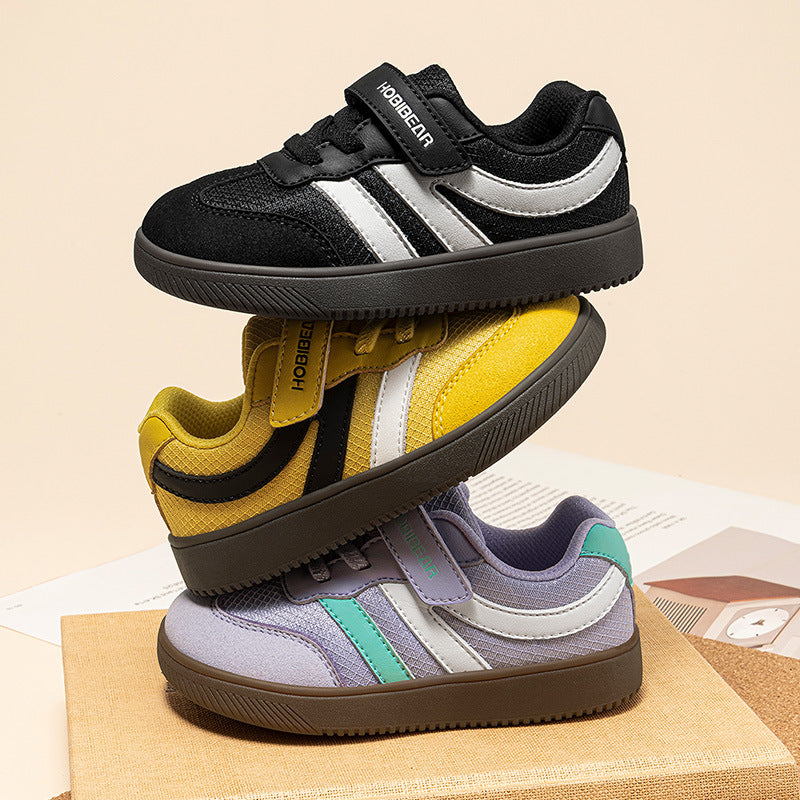 Kids Retro Wide-toe Casual Velcro Sneakers