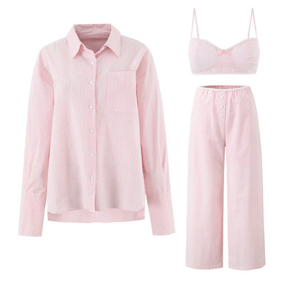 Solid Color Vest Shorts Pants Three Piece Set For Women