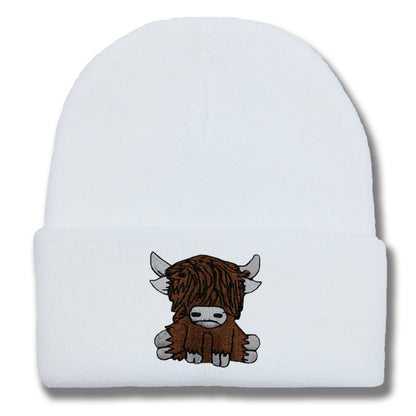 Cartoon Long Hair Yak Knitted Hat Winter Warm Wool