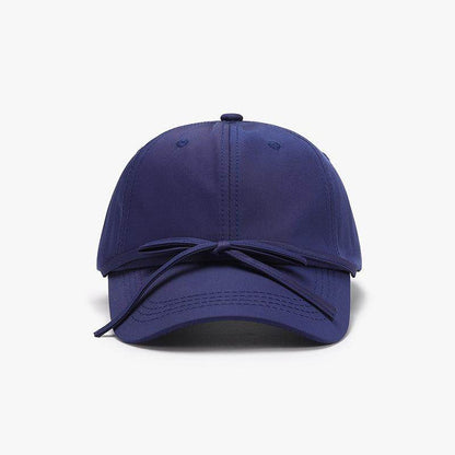Tied Bow Cotton Baseball Cap for Stylish Summer Wear