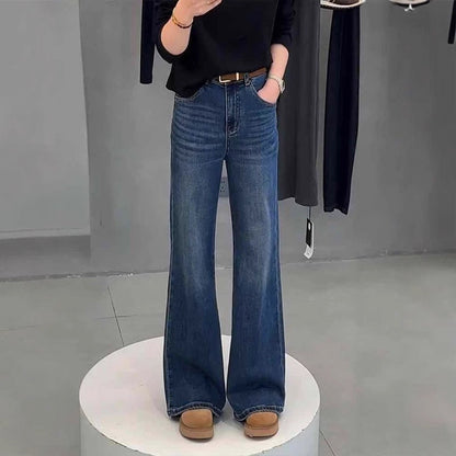 Black Flared Casual Jeans For Women