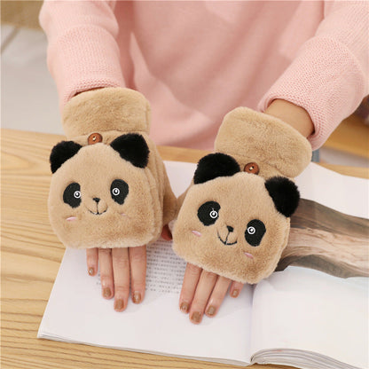 Warm Plush Half Finger Gloves