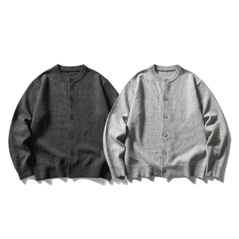 Cardigan Sweater Mens Loose-fit Casual Knitwear Coat