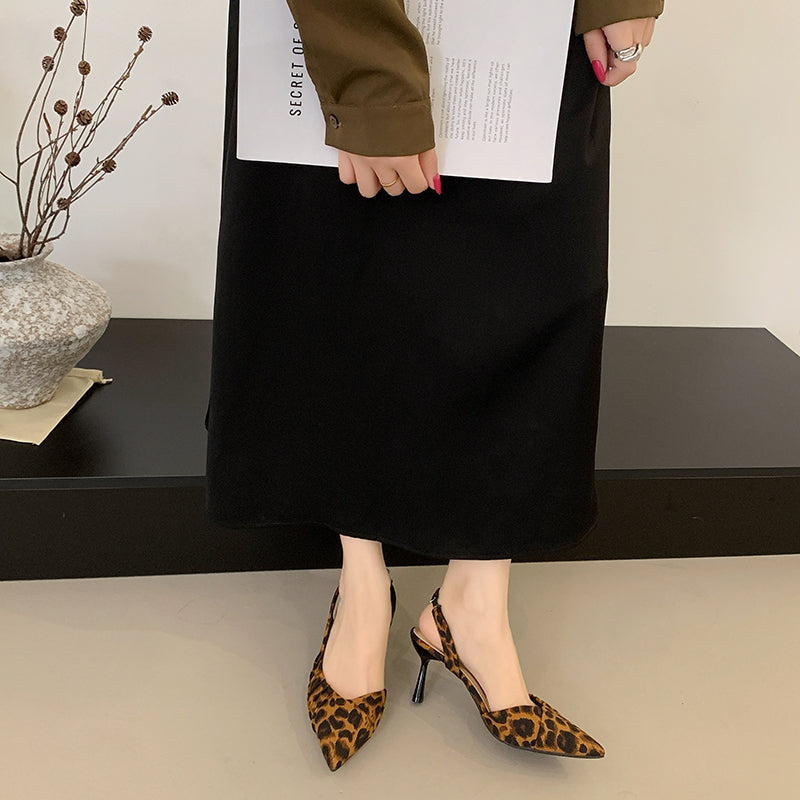Women French Ruched Pleated Front Pointed Toe Slingback Kitten Heels, Soft Leather Backless Slip On Minimalist Casual Daily Dress Mule Pumps