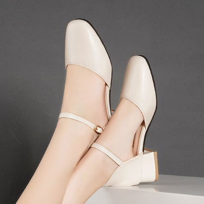 Women's Low Heel Professional Buckle Sping Sandal