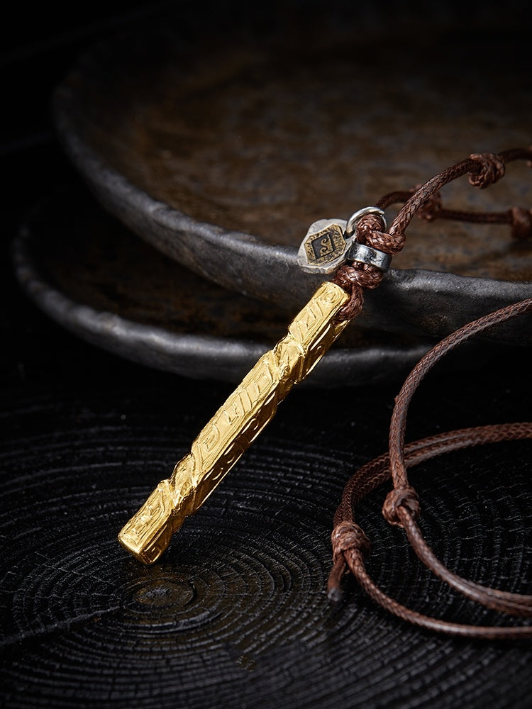 Sterling Silver 24K Men's Personalized Necklace Set