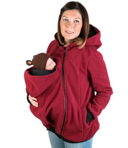 Three-in-one Multi-functional Mother Kangaroo Sweater Coat