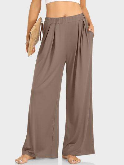 Elastic Waist Wide Leg Pants for Women in Various Sizes