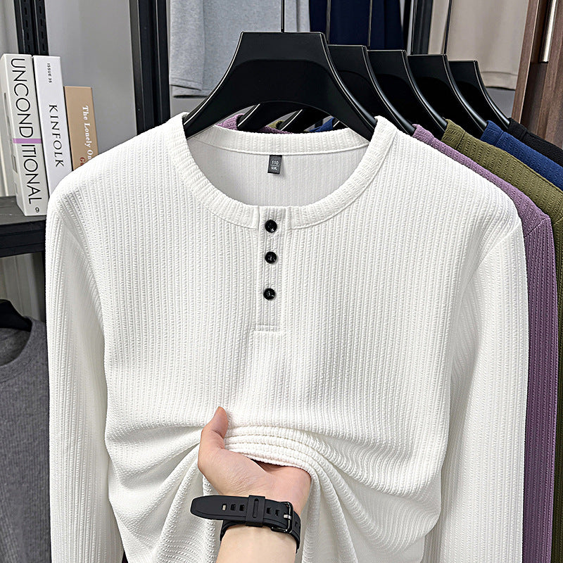 Men's Youth Three-button Simple Casual Solid-color Long-sleeve