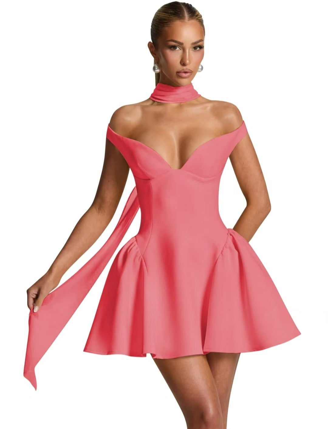 Women's Backless Solid-color Slim-fit Dress