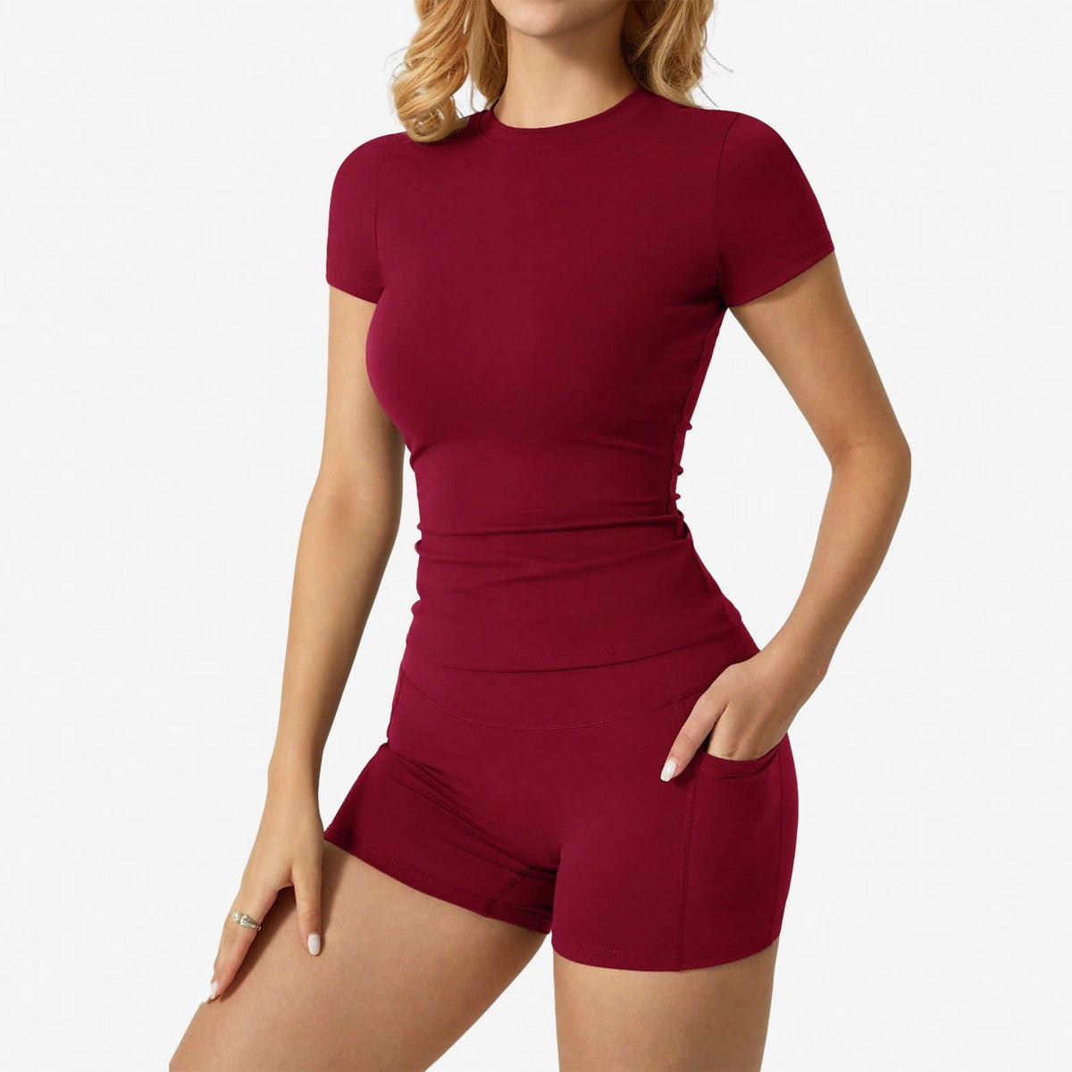 Round-neck Quick-drying Yoga Two-piece Set