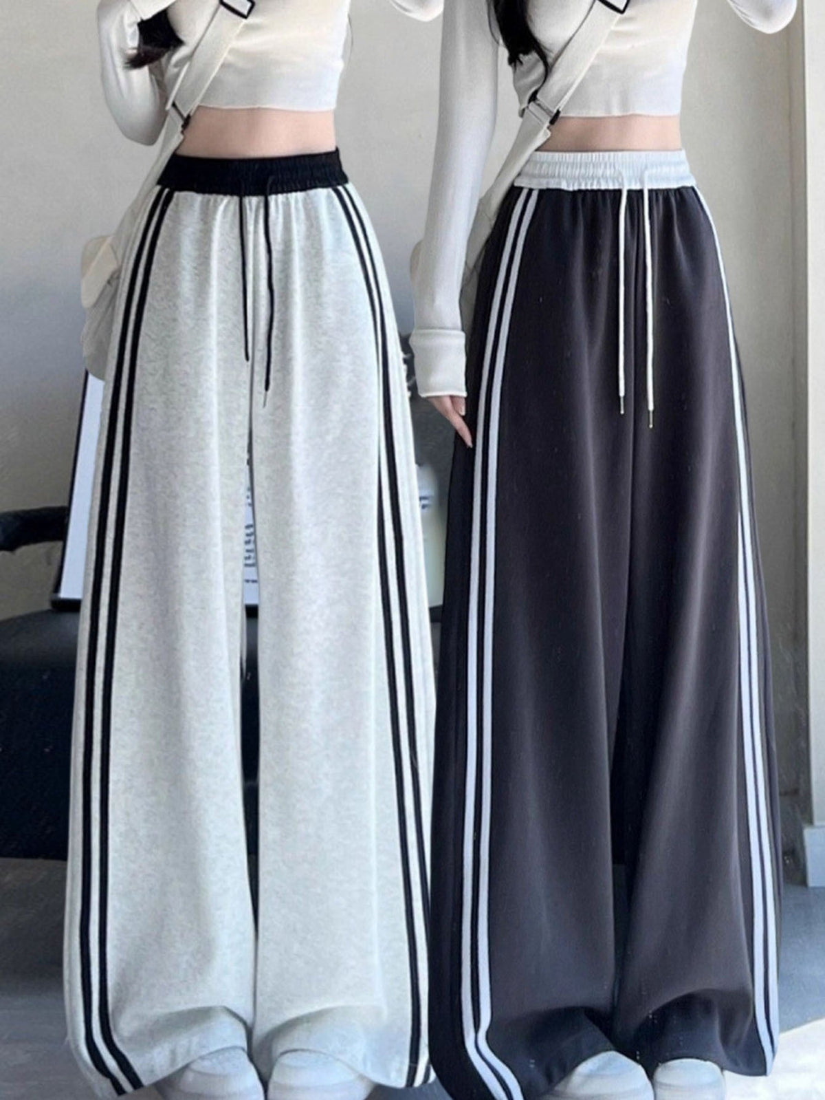Retro Women's Sweatpants Springautumn Loose-fit Wide-leg