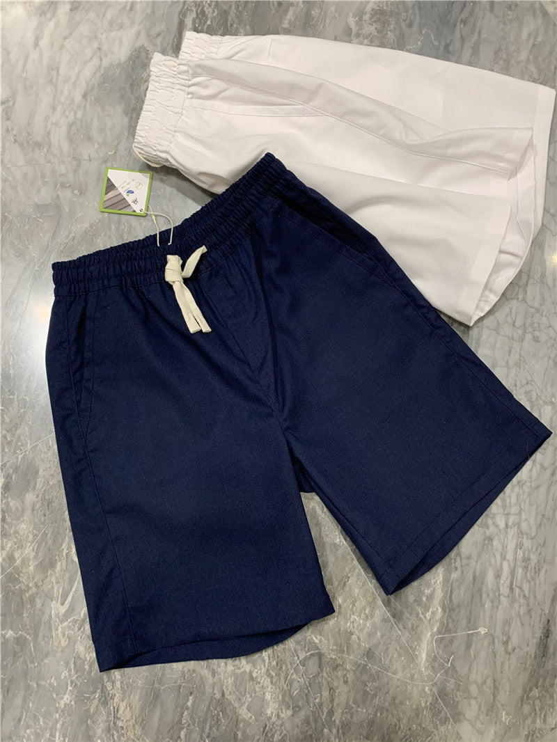 Breathable Solid-Color Casual Men's Drawstring Shorts