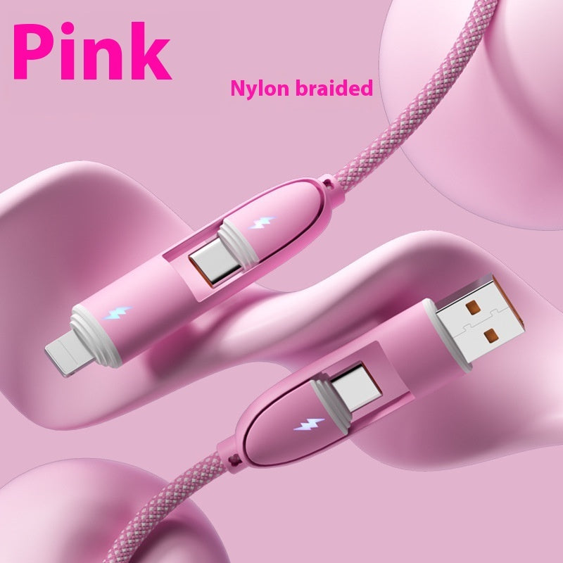 Four-in-one Silicone Fast Charge Data Cable