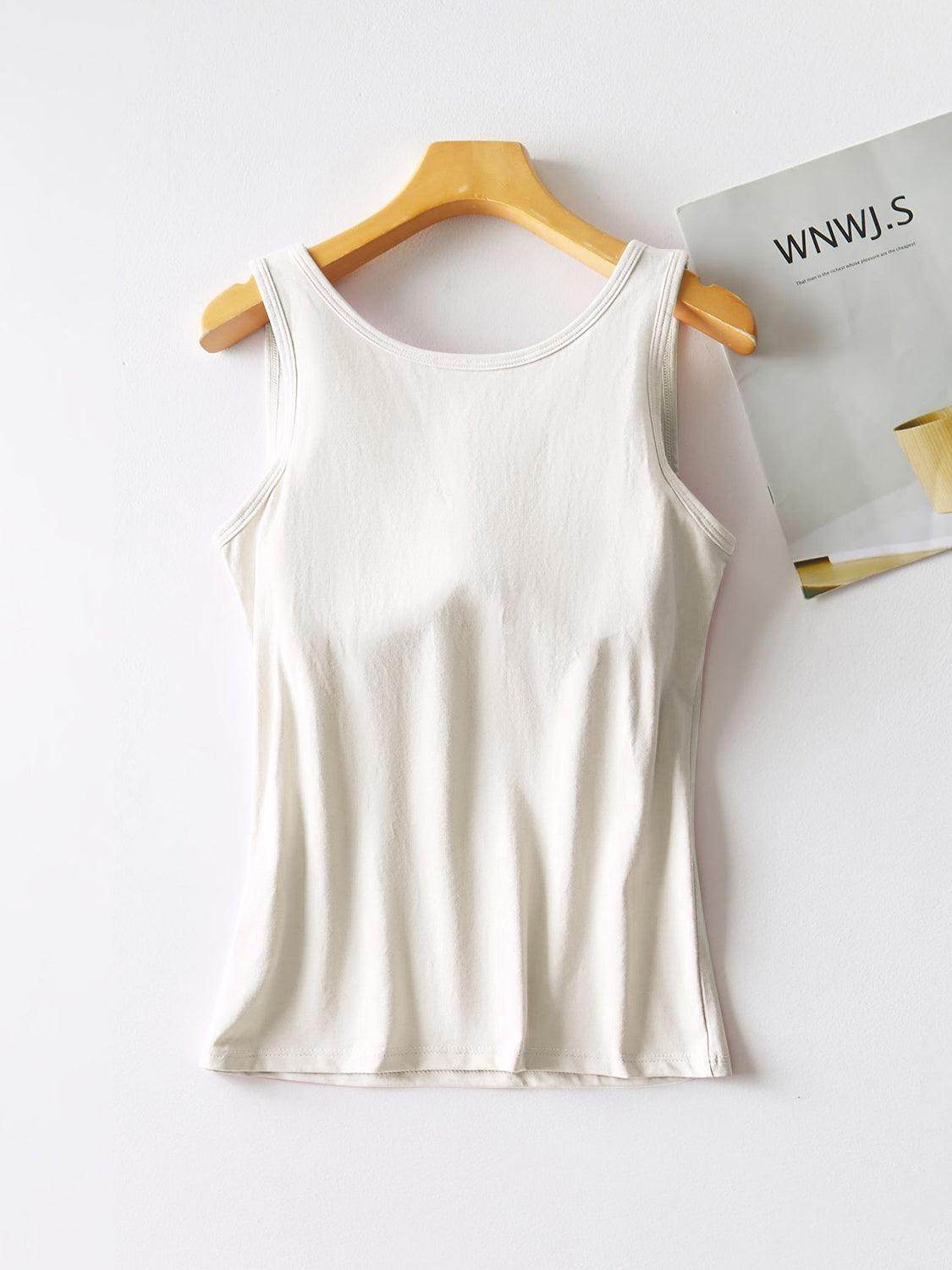 Round Neck Tank with Bra for Comfortable Everyday Wear