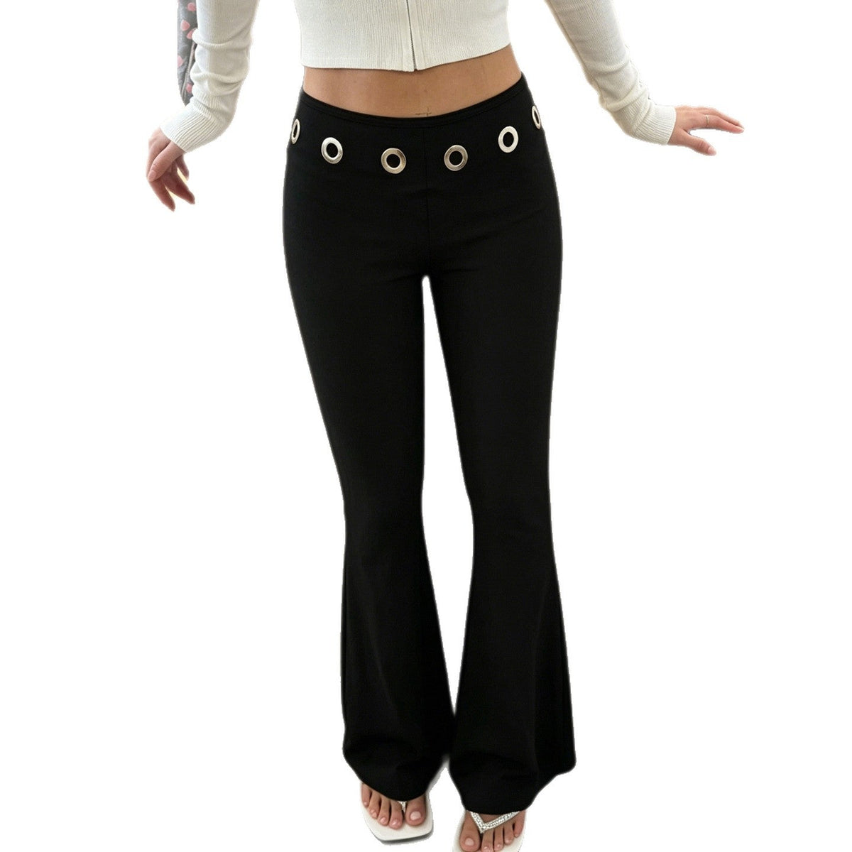 Street-style Athletic Sheath Pants Versatile Bootcut Trousers