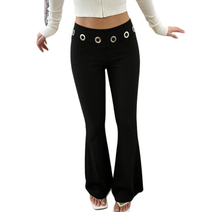 Street-style Athletic Sheath Pants Versatile Bootcut Trousers